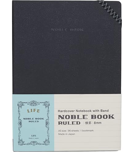 Amazon.co.jp: ライフ ノート ノーブルブック A5 無地 N1621 黒